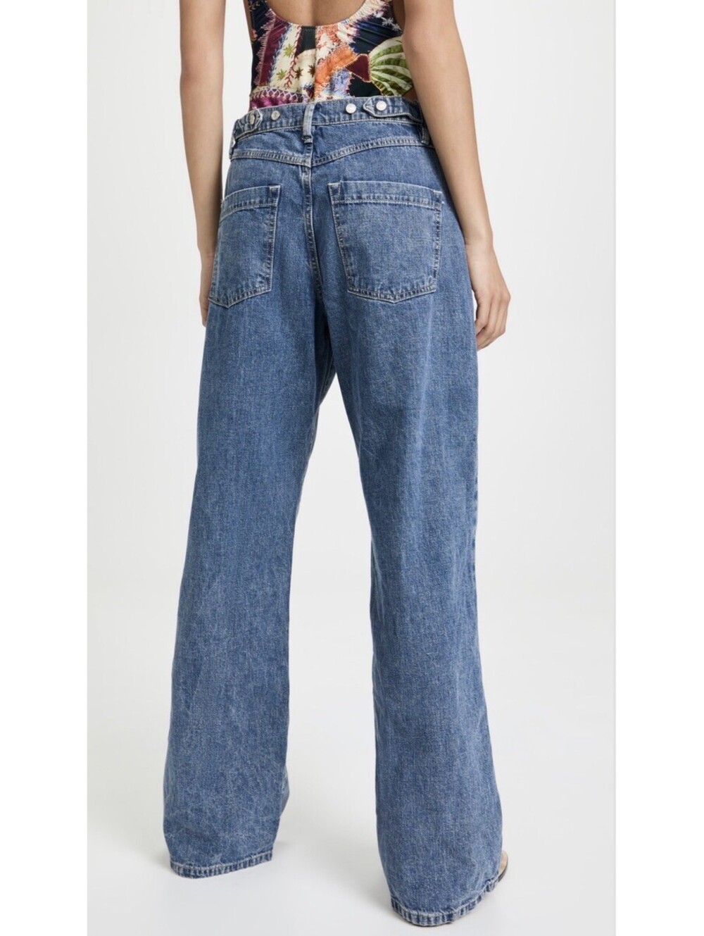 We The Free Luca Super Slouch High Waist Wide Leg Jeans Cinch Waist Sz 31
